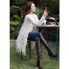 Knitted Furry Vest Ivory - One Size