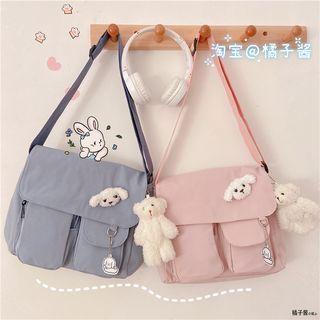 Multi-pocket Messenger Bag / Badge / Bag Charm / Set