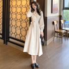 Double-breasted Lapel Trench Coat With Sash