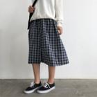 Buttoned Gingham A-line Skirt Skirt - Check - One Size
