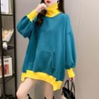 Two-tone Lantern-sleeve Sweatshirt