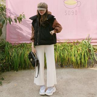 High-neck Drawcord-hem Padded Vest