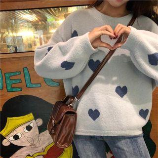 Heart Pattern Loose-fit Sweater