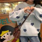 Heart Pattern Loose-fit Sweater