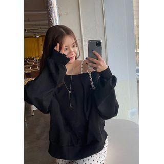 Lace-up Back Oversize Sweatshirt