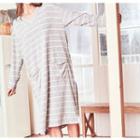 Striped Long-sleeve Sleep Dress
