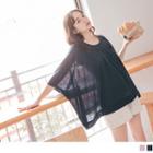 Batwing Elbow Sleeve Knit Top