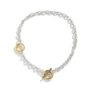 Hoop Chain Necklace Gold & Silver - One Size