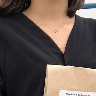 Rhinestone Mini Hoop Necklace