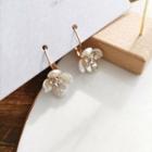 Flower Resin Dangle Earring 1 Pair - Off-white & Gold - One Size