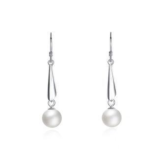Sterling Silver Elegant Fashion Pearl Earrings Silver - One Size