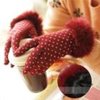 Faux-fur Trim Dotted Gloves