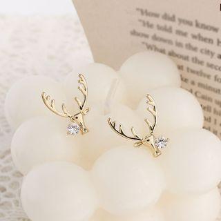 Rhinestone Alloy Deer Earring
