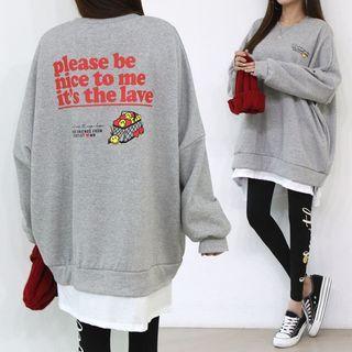 Layered-hem Smiley Sweatshirt