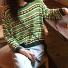Heart Pattern Sweater Green - One Size