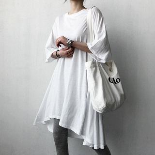 Dip-back Flared T-shirt Dress