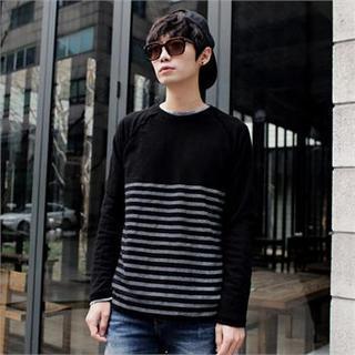 Raglan-sleeve Striped T-shirt