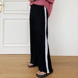 Pipe-trim Pleated Pants