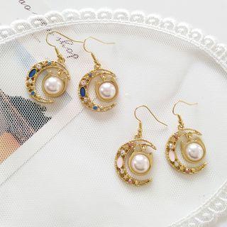 Embellished Crescent Drop Earring