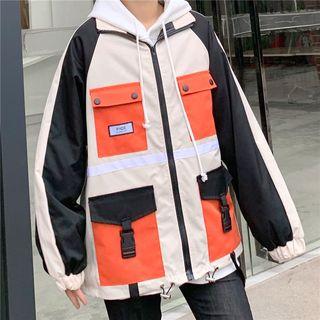 Pocket Front Color-block Jacket