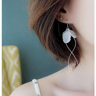 925 Sterling Silver Petal Swirl Threader Earring