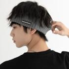 Lettering Knit Headband Gray - One Size