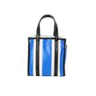 Stripe Faux-leather Mini Shopper Bag