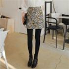 High-waist Floral A-line Miniskirt