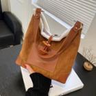 Applique Fluffy Trim Tote Bag