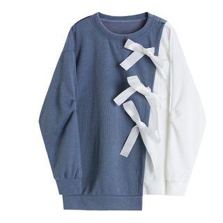 Two-tone Ribbon Sweatshirt
