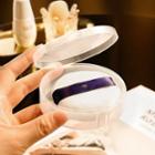 Transparent Plastic Powder Puff Case Circle - Transparent - One Size
