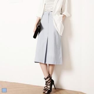 Linen Blend Midi Skirt