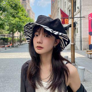 Zebra Print Beret Black - One Size - 56-58cm