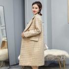 Double-breast Plaid Quilted Coat