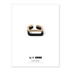 Geometric Glaze Alloy Open Ring No.7 - Ring - Black & Gold - One Size