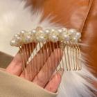 Faux Pearl Hair Comb White & Gold - One Size