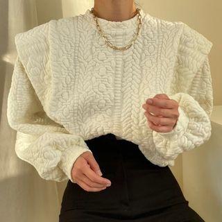 Mock Two-piece Patterned Sweatshirt