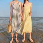 Spaghetti-strap V-neck Print Sundress
