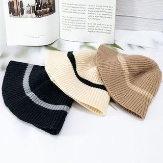 Striped Knit Cloche Hat