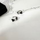 Heart Alloy Earring Type A - 1 Pair - Black - One Size
