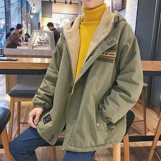 Loose-fit Fleece-lined Hooded Padded Jacket