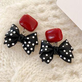 Dotted Bow Dangle Earring / Cuff Earring