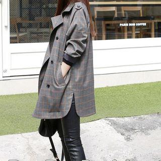 Check Double-breasted Trench Jacket