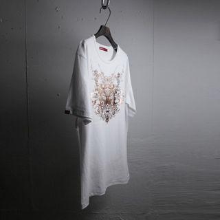 Tiger-printed Stitched T-shirt (white)