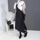 Spaghetti Strap Striped Dress Dark Blue - One Size