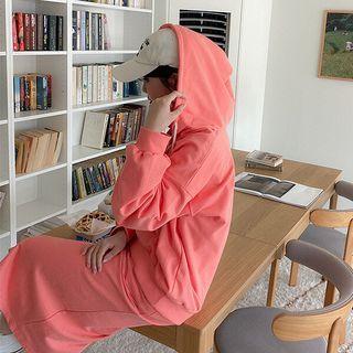 Plus Size Plain V-neck Hoodie
