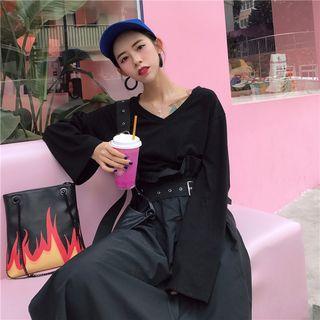 Plain High-waist Midi-skirt