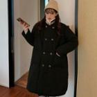 Double-breasted Fleece-lined Long Coat