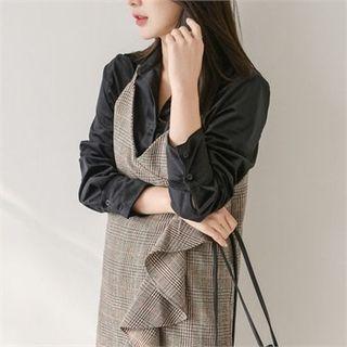 Pocket-front Wool Blend Velvet Shirt