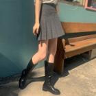Woolen Mini Pleat Skirt